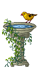 Fuente con pajaro